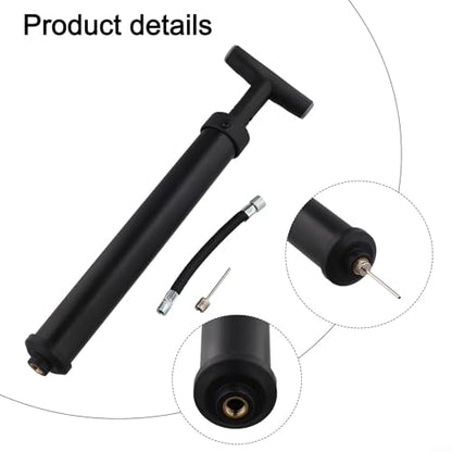 Sports Ball Inflator with Gauge, High Pressure Hand Pump featuring Adjustable Air Valve and Telescopic Rod, Portable Manual Inflator for Basketball Soccer Volleyball, Needle Set