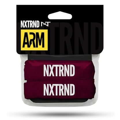 1 Pair Nxtrnd Bicep Bands, Sweat-Absorbent Arm Sweatbands, Football Accessory - color: Maroon