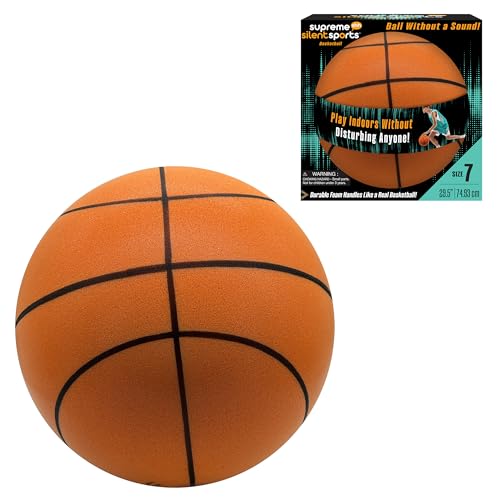 Basketball | Quiet Indoor Safe Premium Foam Ball for Training, Dribbling & Playing, Gift for 3+, Boys & Girls, Never Shrunken or Inflated (1 Pack) - color: Orange, size: Size 7