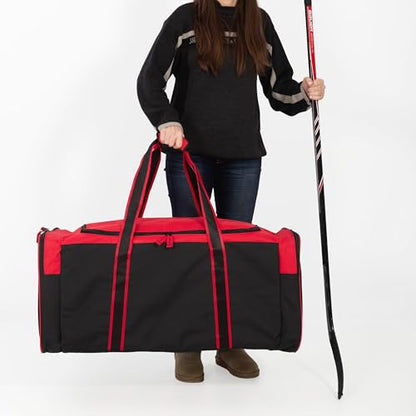 Jetstream Heavy Duty Multi Pocket Durable Sports Gym Equipment Travel Duffel Bag - color: XL 36" Red, size: 36IN