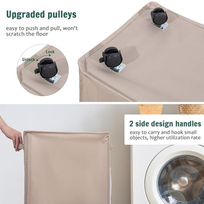 Yoga Mat Storage Racks, Home Gym Storage Rack with Wheels, Yoga Mat Holder Side 2 Mesh Pockets, Yoga Storage Basket Holds 4 Yoga Mats, 2 Foam Rollers, 6 Resistance Bands - color: Khaki