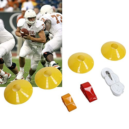 10-Player Flag Football Set, 10 Adjustable Belts, 30 PVC Flags, 4 Boundary Cones for Youth Training - color: Red and Yellow