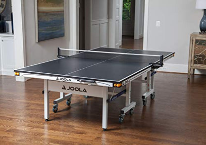 JOOLA Rally TL Professional MDF Indoor Ping Pong Table w/Quick Clamp Table Tennis Net & Post Set - 10 Minute Easy Assembly - Corner Ball Holders - Tournament Quality - Includes Playback Mode