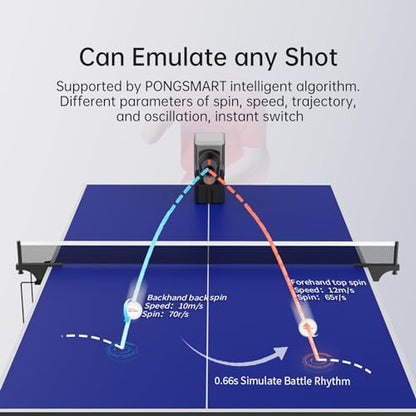 PONGBOT Table Tennis Robot with Net, Ping Pong Machine, Remote/App Control, 264 Pre-Saved Drills, Custom Drills