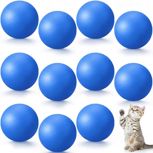 Hoteam 12 Pcs Cat Table Tennis Balls, 1.57 Inch Cat Ball Toys for Indoor Cats, High Bounce Table Tennis Balls, Interactive Bouncy Ball Toy for Kitten Cats Pets Playing Exercising Trainning(Blue) - color: Blue