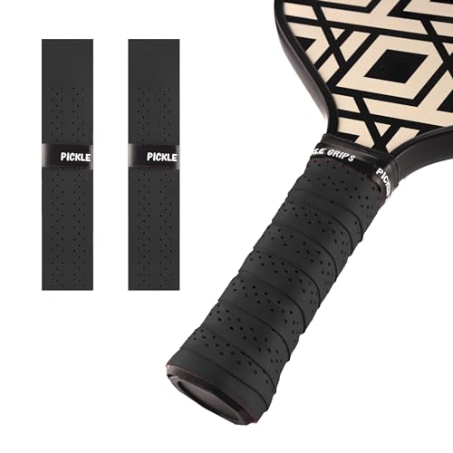 Pickle Grips Pickleball Paddle Grip Tape - Overgrip Grip Wrap for Pickleball Racket - Moisture Wicking Paddle Grip Wrap (2 Pack) - color: Black