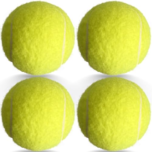 4 Pack Tennis Balls - Long Lasting Practice Balls for Tennis Beginners, Tennis Training Balls, Dog Fetch Toys - color: Yellow
