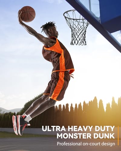 Professional Basketball Net Replacement Heavy Duty, Upgraded Durability [7.16oz], All Weather Anti Whip, Fits Standard Indoor Outdoor Rims - 12 Loops - style: Black