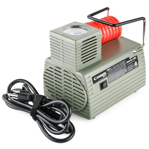 Cannon Sports Electric Ball Inflator Pump with Pressure Gauge - Powerful 1/8 HP Oil-Less Compressor, Inflates Balls, Exercise Balls, Tires, Pool Floats, Air Mattresses, and More