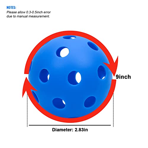 16 Pack Plastic Baseballs - Hollow Softballs for Lightweight Batting Practice - Indoor/Outdoor Training Balls - color: Blue
