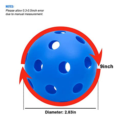 16 Pack Plastic Baseballs - Hollow Softballs for Lightweight Batting Practice - Indoor/Outdoor Training Balls - color: Blue