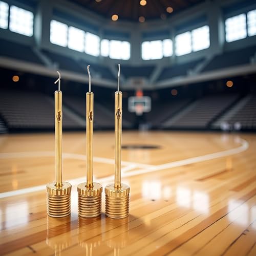 3 Pack Pump Inflating Needles,No Break Heavy Duty Air Pump Needles for Balls, Stainless Steel Body，Gold
