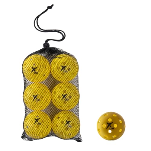 DROP SHOT Pickleball Balls – Outdoor Pickleball Balls Pack of 6 Tournament – Pickleball (USAPA) Approved - 6 Packs - Professional Pickleball, Yellow, DA224027