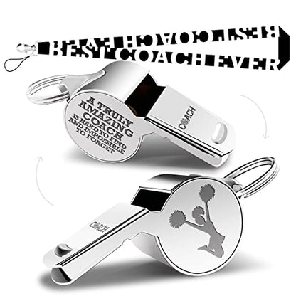 Whistle Cheerleading Coach Gifts Whistle for Coaches Teachers Whistle Emergency Coach Referee Lifeguard Loud Whistle for Women Teacher Referees Sports Coaches Whistle with Lanyard Cheer Coach Gift.