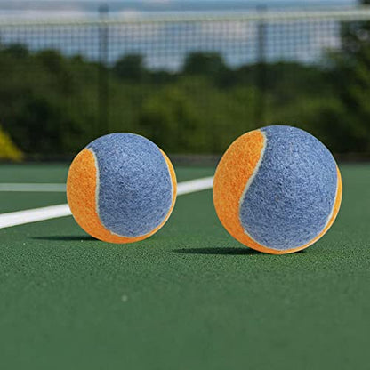 URBEST Tennis Ball 12 Packs Training Tennis Balls Practice Balls for Novice Player, Pet Dog Playing Balls with Mesh Carry Bag - color: Orange-Blue