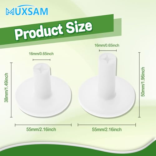 MUXSAM Golf Rubber Tee Holder, 5-Pack Stable Golf Ball Holder Driving Range Tees for Indoor Outdoor Practice Driving Range Mats (White) - size: 2"/50mm