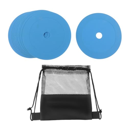 Menolana 10Pcs Markers Flat Cones Plates Floor Dots Multipurpose Field Court Markers Flat Discs for Soccer Practice Speed Sports - color: Blue