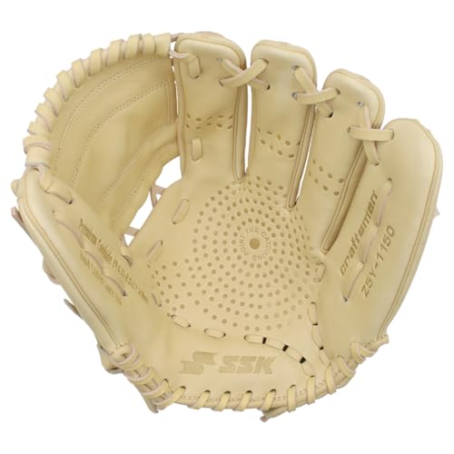 SSK Z5 Craftsman Youth Baseball Glove – 10.5” – 11” – 11.25” – 11.5” Right & Left Hand Throw - color: Camel - One-Piece Web, size: 11.5" - Right Hand Throw