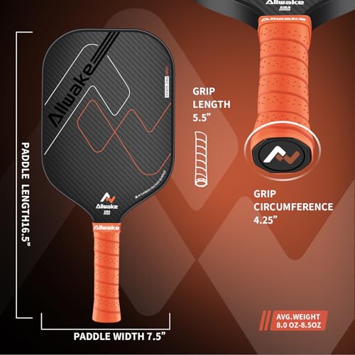 Pickleball Paddles, USAPA Approved, 3k Friction Surface Carbon Fiber Pickleball Paddle, Durable &Lightweight Pickleball Rackets for Adults - color: Black&Brown Pickleball Paddles
