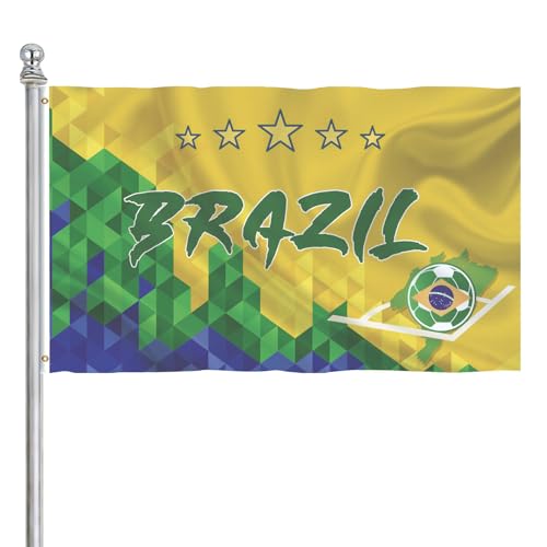 Brazil Sports Soccer Flag Team Football Flags 5x3FT Supporter Fan for Outdoor Garden Events Field Decor Banner - color: Brazil