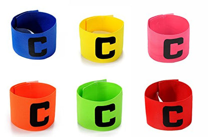 Captain's Armband Soccer Football Rugby Captain Armbands for Youth and Adult,Anti-Drop Design - Pack of 6 - color: Green,Pink