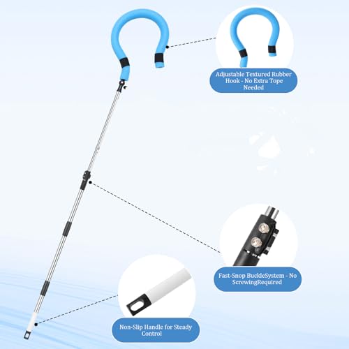 Volleyball Spike Trainer - Adjustable Height 63"-77" with Question Mark Hook, Durable Lightweight for Serving, Spiking & Jump Training - Real Ball Feel, Ideal for Beginners to Pros (No Ball Included)