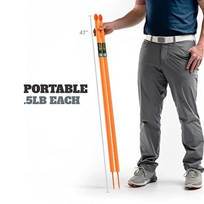 WHYGOLF Padded Golf Alignment Rods - Golf Alignment Sticks with Protective Padding, Create Golf Swing Trainer Angles Like Pro Trainers with Our Golf Training Tool