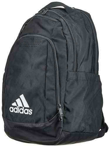 adidas Defender Sports Backpack with Shoe Compartment, Soccer Bag - color: Black/White