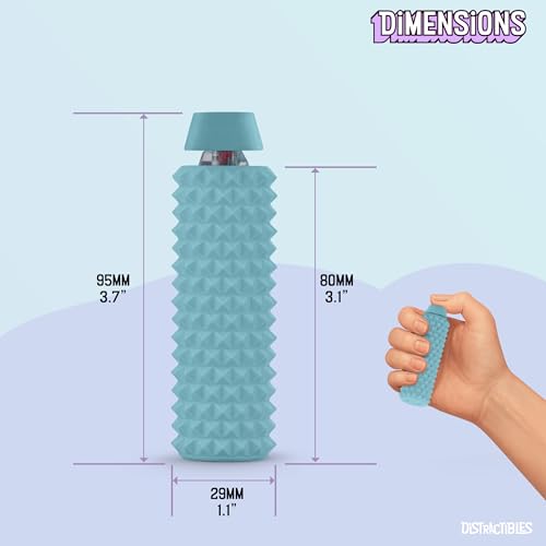 Distractibles Spike Roller Clicker, Tactile Pain Stim Fidget with Clicker Switch, Pain Stimulation Roller with Lanyard (Blue) - color: Blue