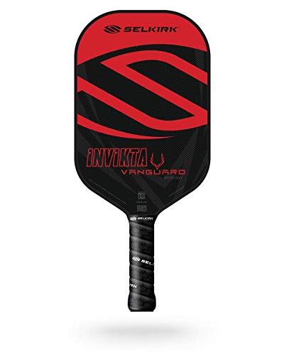 Selkirk Sport Vanguard Hybrid Pickleball Paddle | Carbon Fiber Pickleball Paddle with a Polypropylene X5 Core | Pickleball Rackets - color: 1.0 | Red | Midweight, size: Invikta (Elongated Shape)