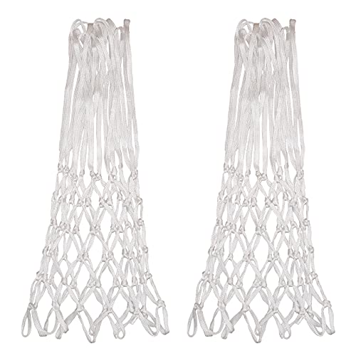 Sanung 2 Pack Basketball Nets Replacement 12 Loops Rim All-Weather Polyester Anti Whip with Carrying Bag for Standard Size and Home Use Basketball Hoop