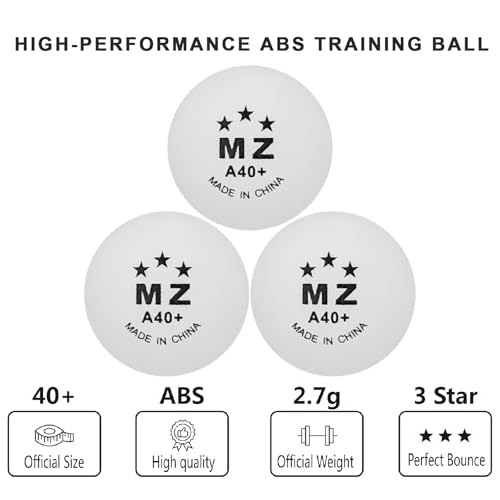 High Bounce & Durable ABS Mat Colored 3 Star Ping Pong Balls 4 Trainning,Party Games,Pet Cats Toys - style: pack of 50 - white