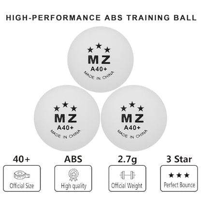 High Bounce & Durable ABS Mat Colored 3 Star Ping Pong Balls 4 Trainning,Party Games,Pet Cats Toys - style: pack of 50 - white