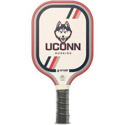 Officially Licensed College Pickleball Racquet - Front & Back Graphics, Micro-Textured Fiberglass Face, 16mm Honeycomb Core, Cold-Press, 8.8 oz, Reinforced Edge Guard