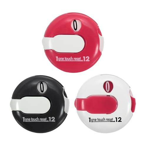PATIKIL Golf Score Counter, Mini Golf Shot Stroke Attachment Counter Clicker Clip for Golfers Glove - color: White Red/Red/Black