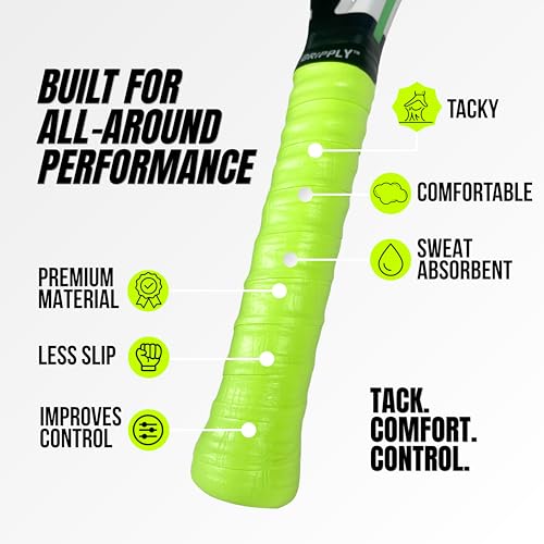 Ultra Tack Premium Overgrips, Tacky and Comfortable Racket Grip Tape for Tennis, Pickleball & Padel Rackets, Sweat-absorbant Racquet and Paddle Handle Tape for Control