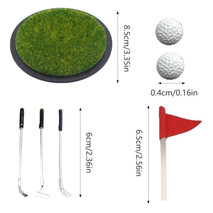 Desk Golf Game - Funny Putting Green Toy | Including A Putting Range | 3 Mini Clubs and Balls | Mini Golf Game | for Golfer Coworker Men Office Indoor Tabletop Practice Relaxation