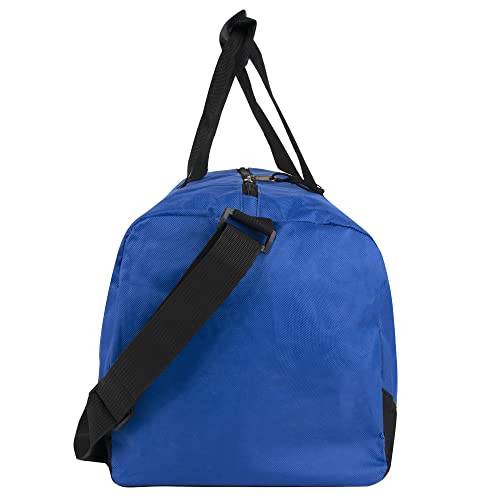 24 Pack Bulk Duffle Bags Wholesale by the Case for Homeless, Sports Teams, and Duffle Bags for Foster Kids (All Blue Pack) - color: All Blue Pack