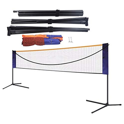 Adjustable Badminton Net Set ，Portable Multi-Sport Volleyball Tennis Soccer Practice Net with Carry Bag, Height & Width Adjustable for Outdoor Sports