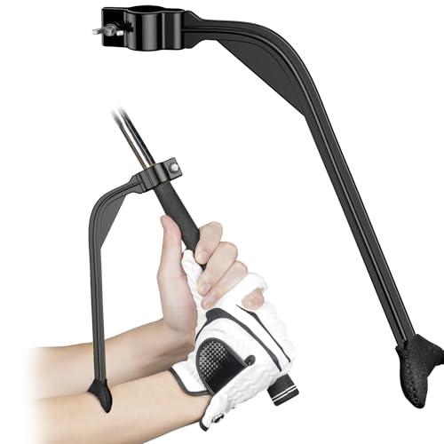 GreenHaven Golf Training Wrist Hinge Golf Swing Training Aid Swing Correcting Trainer Tool for Golfers Beginners Arm Elbow Posture Teaching Accessory for Golf Club Practice - color: Black