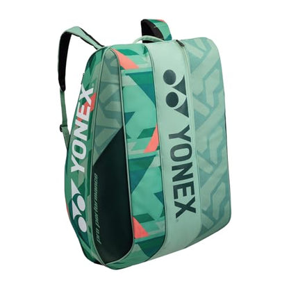 Yonex Pro Racquet Bag 12, Multi-Compartment 12-Racket Tennis Gear Travel Pack, Backpack Carry Straps/Grab Handle (BA924212) - color: Olive Green