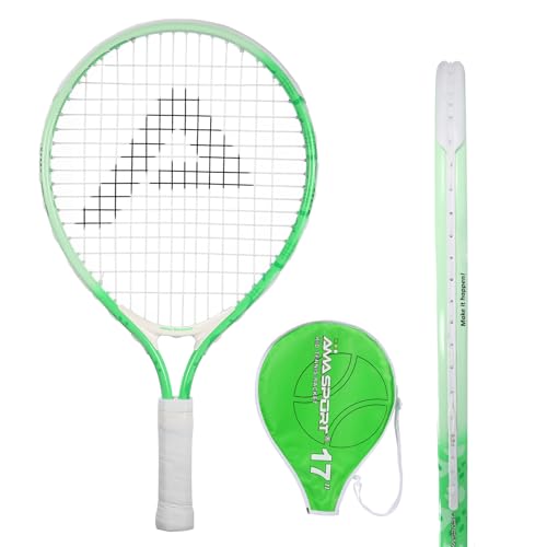 AMA SPORT Kids Tennis Racket for Junior Toddlers Starter Kit 17-25" Tennis Racquet for Girls and Boys with 420D Nylon Shoulder Strap Bag - color: Green, size: 17 inch