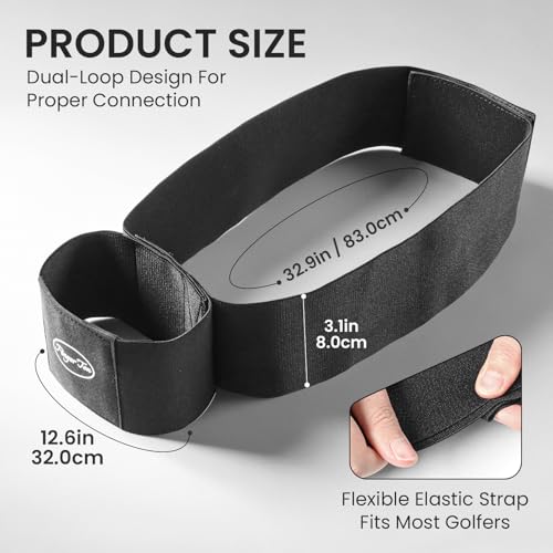 FINGER TEN Golf Swing Training Aid & Adjustable Correcting Swing Trainer 1 Pack, Portable Muscle Memory & Connection Swing Corrector for Right/Left Handed Men Women Golfer Beginners