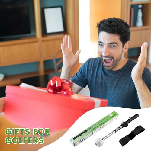 Retractable Golf Swing Training Aid, Telescopic Club Indoor & Outdoor Practice Warm-Up Golf Swing Trainer -Strength & Tempo Training for Golfer Beginner Men Woman Golf Gift
