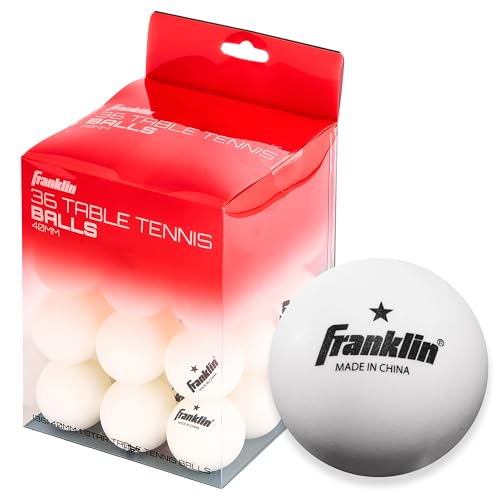 Franklin Sports Table Tennis Balls - Official Size and Weight 40mm Table Tennis Balls - One Star Professional Balls - Bulk Packs and Family Sets - style: 40 mm Pack of 36