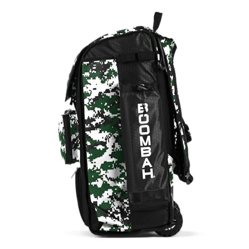 Boombah Catchers Superpack Hybrid Rolling Digital Camo Bat Bag - Multiple Colors - Wheeled & Backpack Version - color: Black/Dark Green