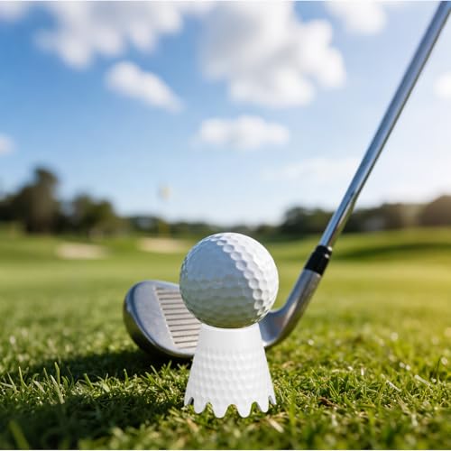 8pcs Golf Simulator Tees, 8 Size 0.4-2in/1-5cm Height Durable Plastic Golf Hitting Off Mats Tees Accessories for Indoor Outdoor Sim Practice Training Turf Driving Range (White)