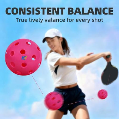 Honeycomb Pickle Balls Outdoor 40 Holes - Durable High Hard Fast Bounce USAPA Approved - True Flight Tournament Pickle Ball - 6Pack - Accessories for Sports&Entertainment Play