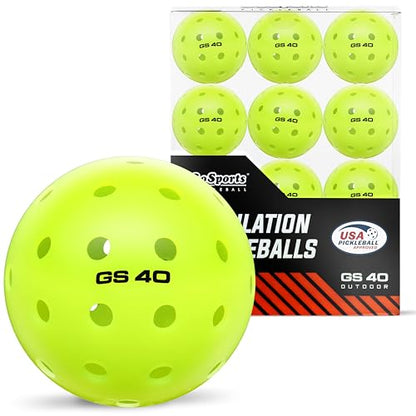 GoSports GS 40 Pickleball Balls - 4, 12, or 36 Pack of Regulation USAPA Pickleballs - color: 12 Pack - Neon Green