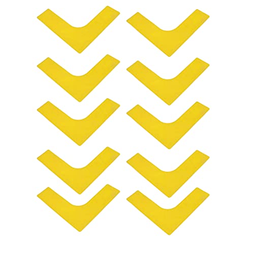 10 PCS Durably Tennis Court Line Boundary Markers with Right Angle Plane Landmark, Sunscreen, for Football Badminton and Other Games (Yellow)